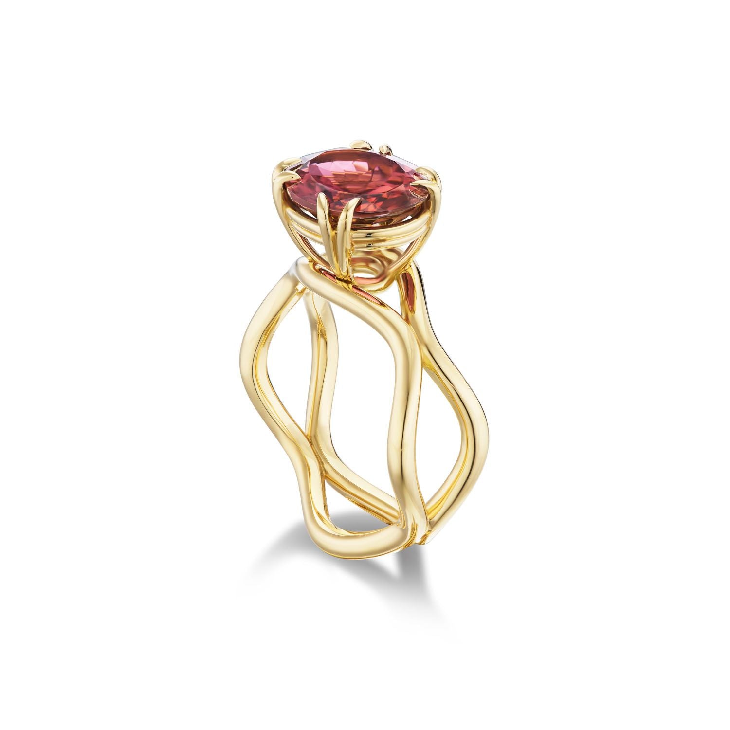 Rubellite Curve Rose Ring