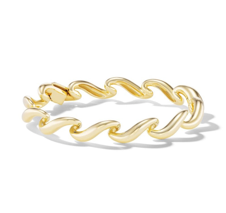 Contour Bangle Bracelet in Yellow Gold