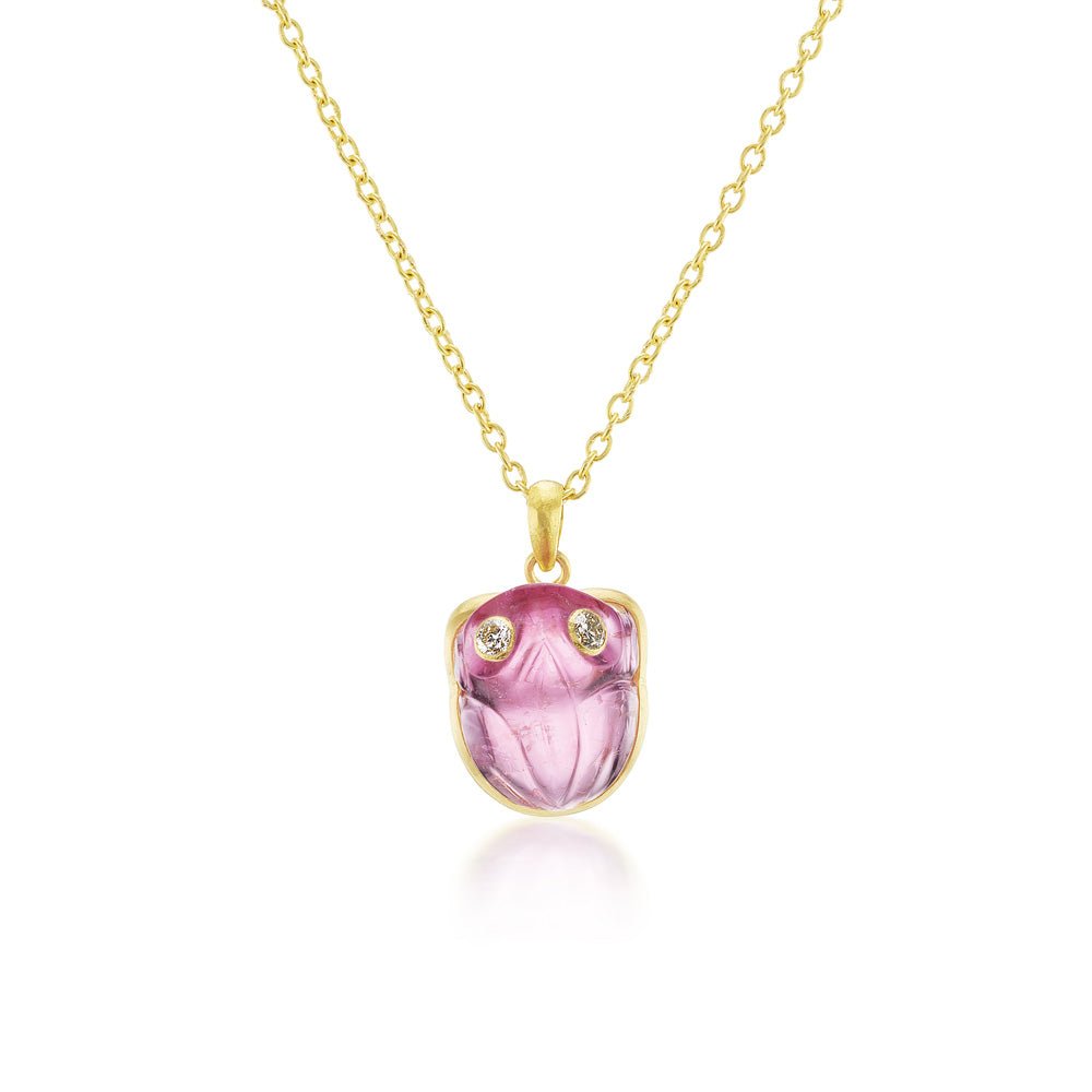 Amethyst & Diamond Frog Pendant Necklace - MUSE Shop