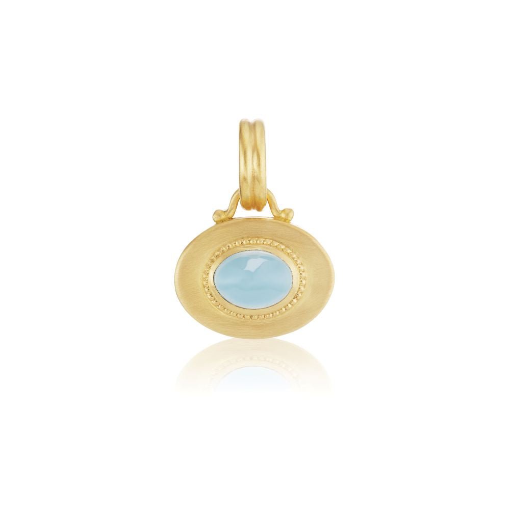 Aquamarine Granulated Heart Charm - MUSE Shop