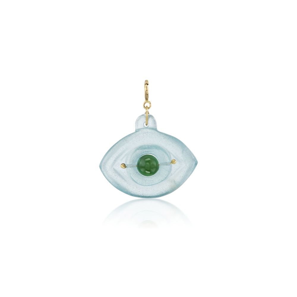 Aquamarine & Jade Stone Eye Charm - MUSE Shop
