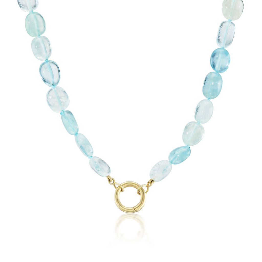 Aquamarine Pebble Bead Necklace - MUSE Shop