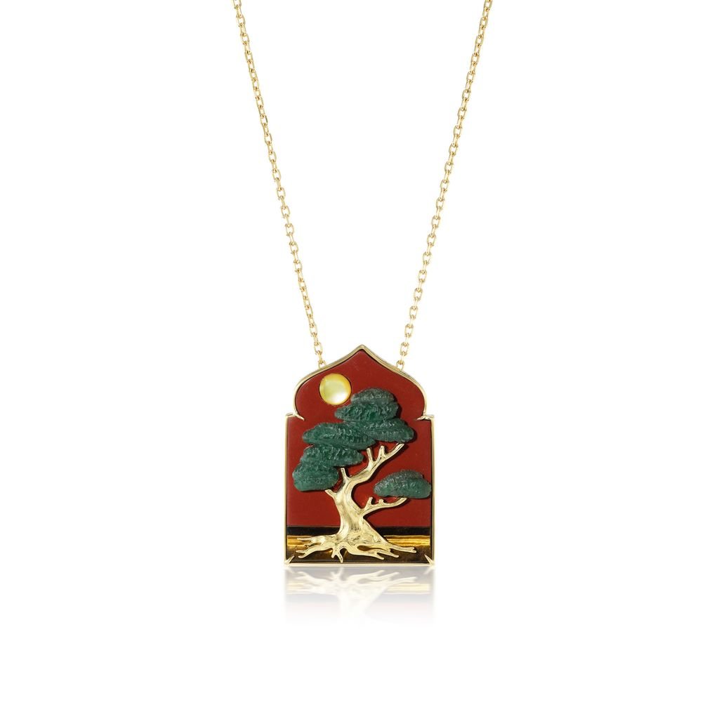Aventurine Tree Motif Necklace - MUSE Shop