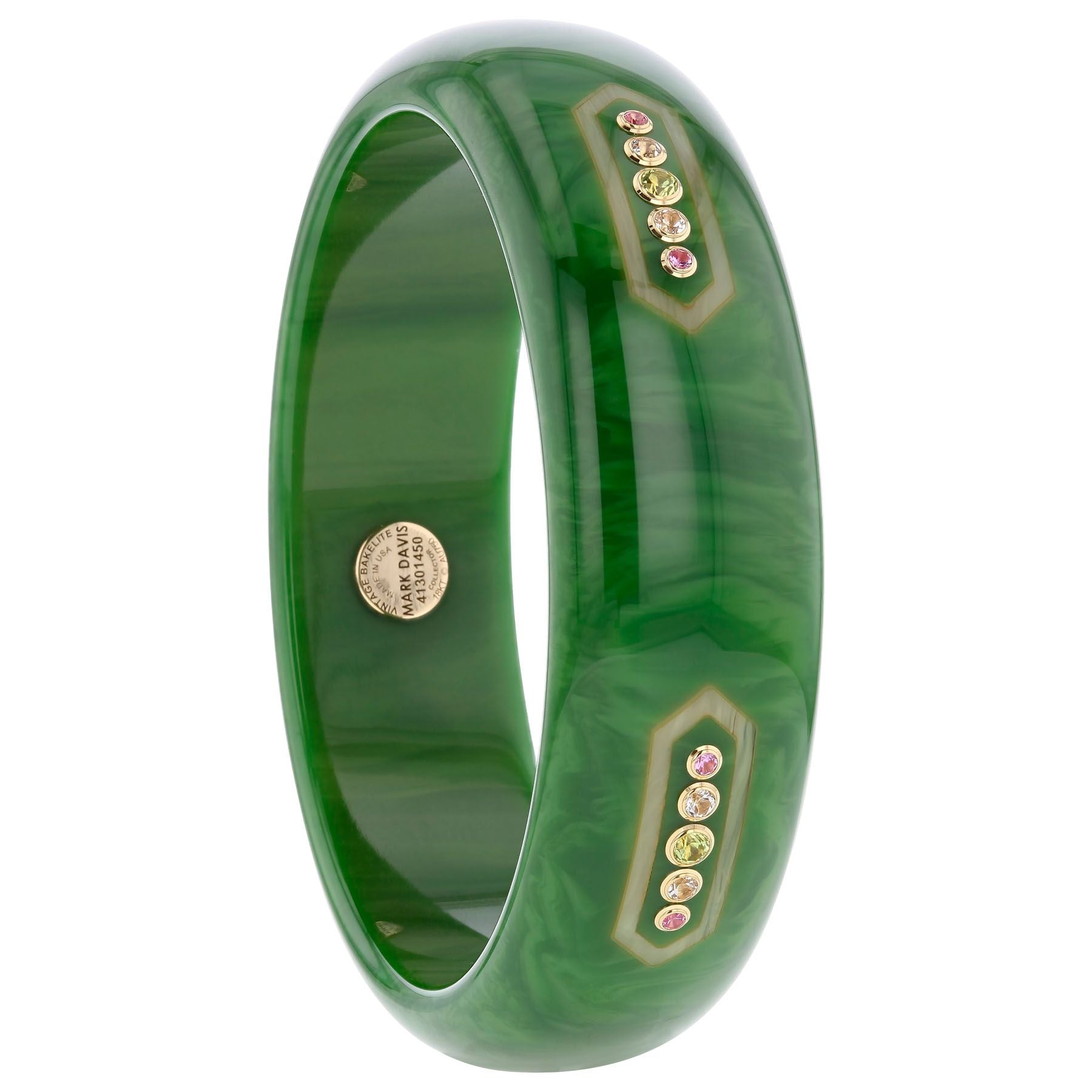 Bakelite Bracelet with Citrine, Peridot, Pink Sapphire and Yellow Sapphire - MUSE Shop