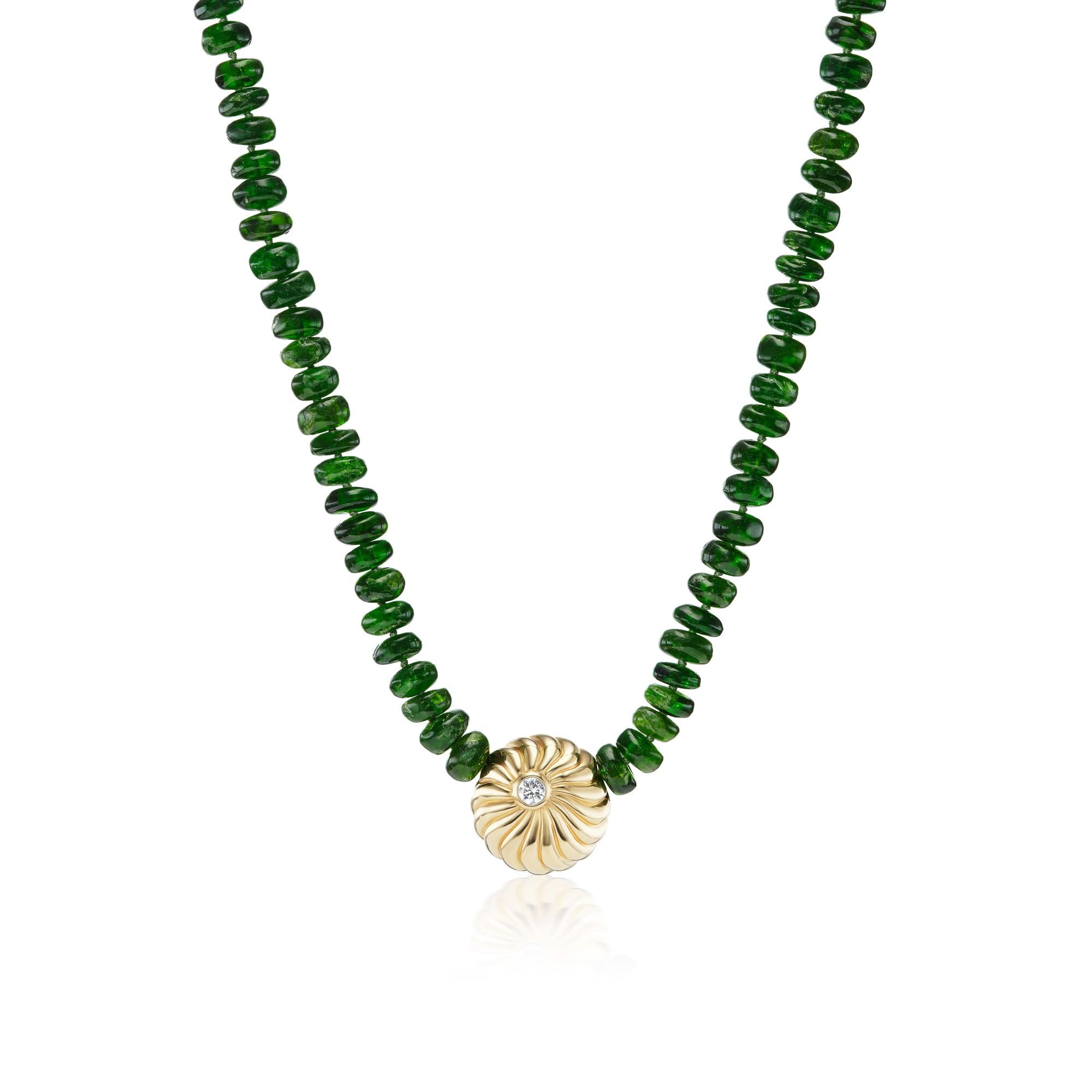 Beaded Diopside Sol Necklace - MUSE Shop