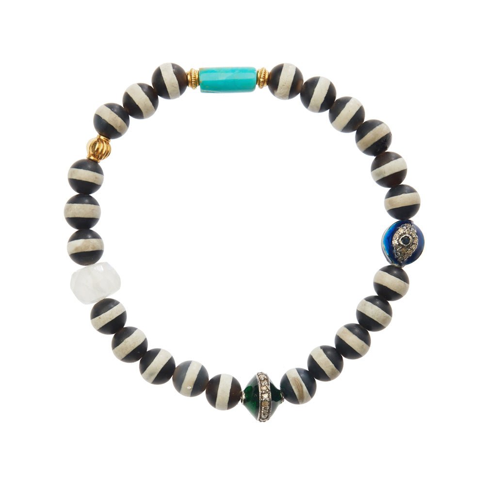 Black Agate Stripe Bracelet 9 - MUSE Shop