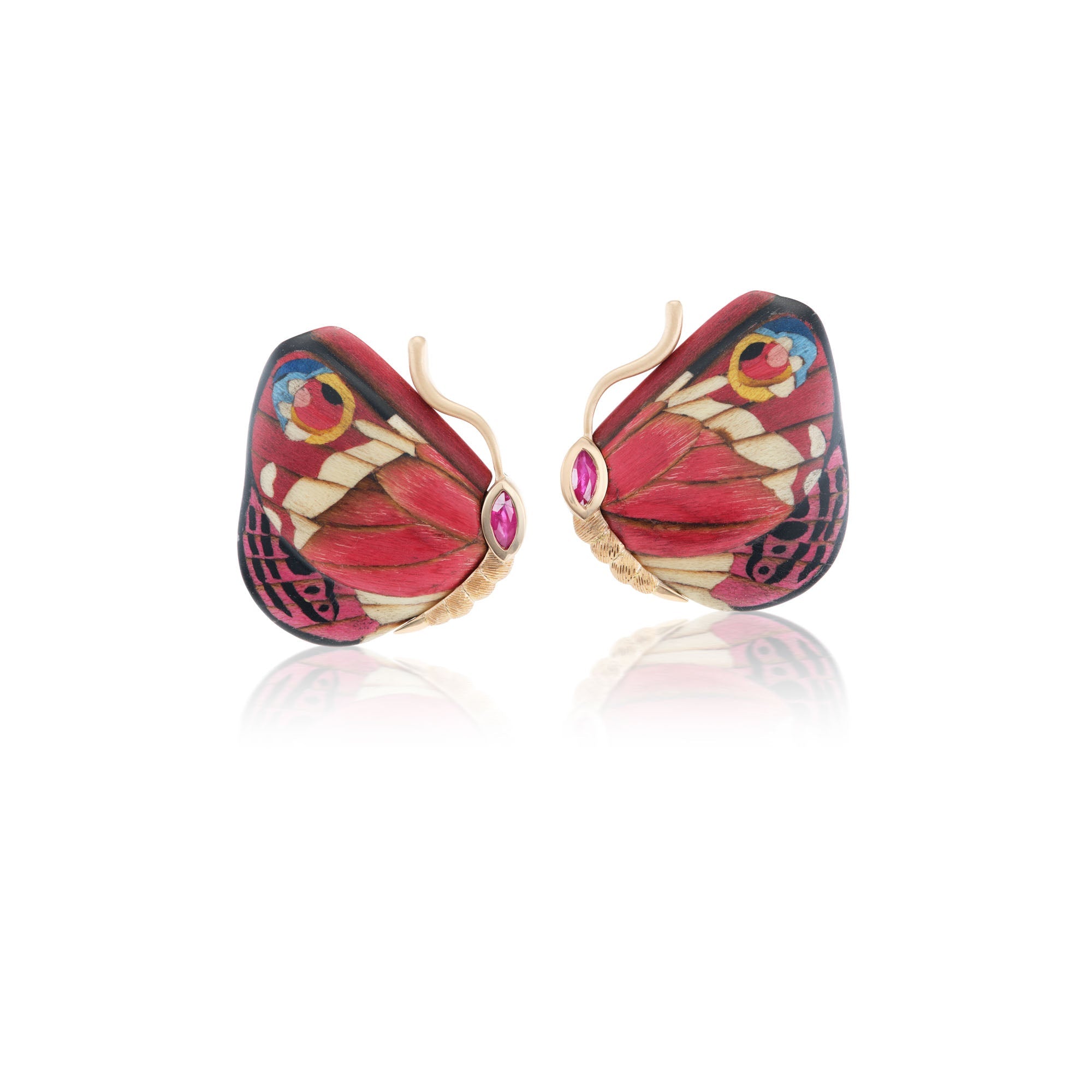 Butterfly Marquetry Earrings - MUSE Shop