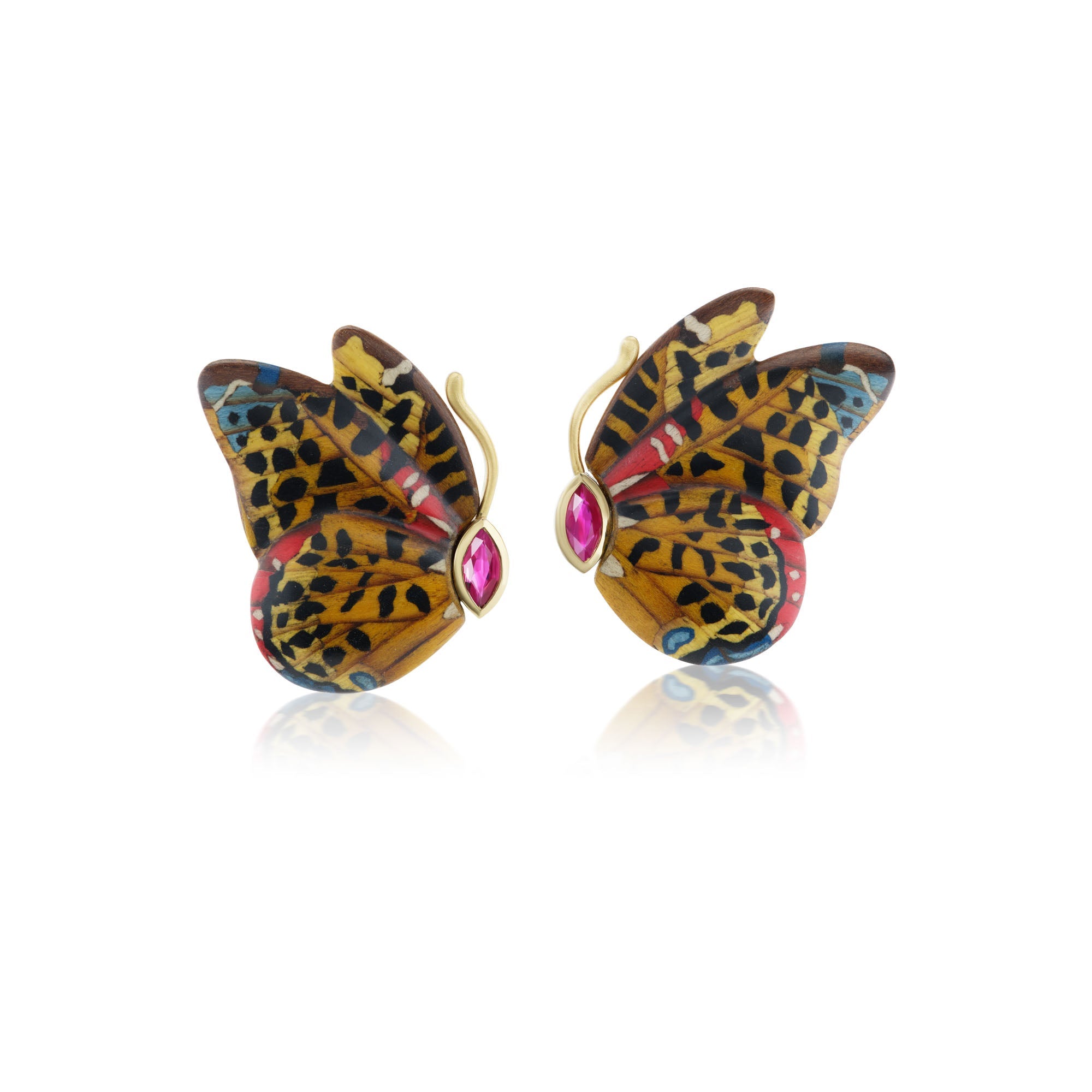 Butterfly Marquetry Earrings - MUSE Shop