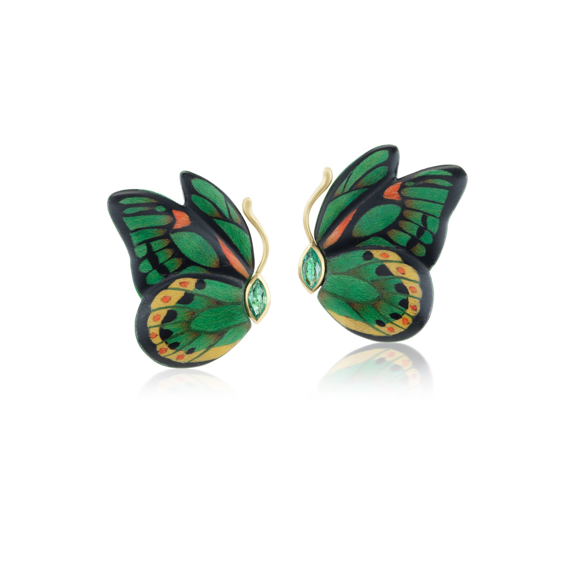 Butterfly Marquetry Earrings - MUSE Shop