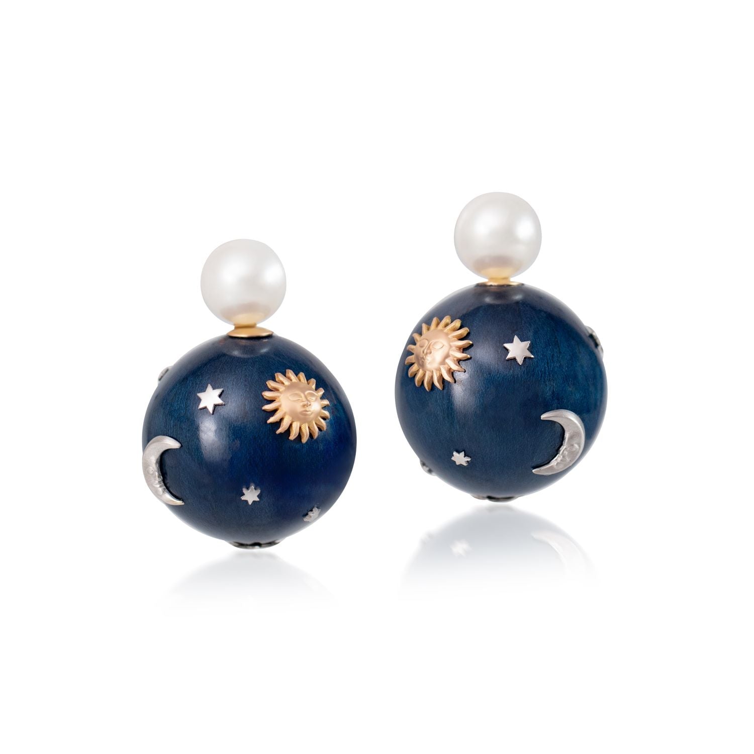 Celestial Lacquered Marquetry Earrings - MUSE Shop