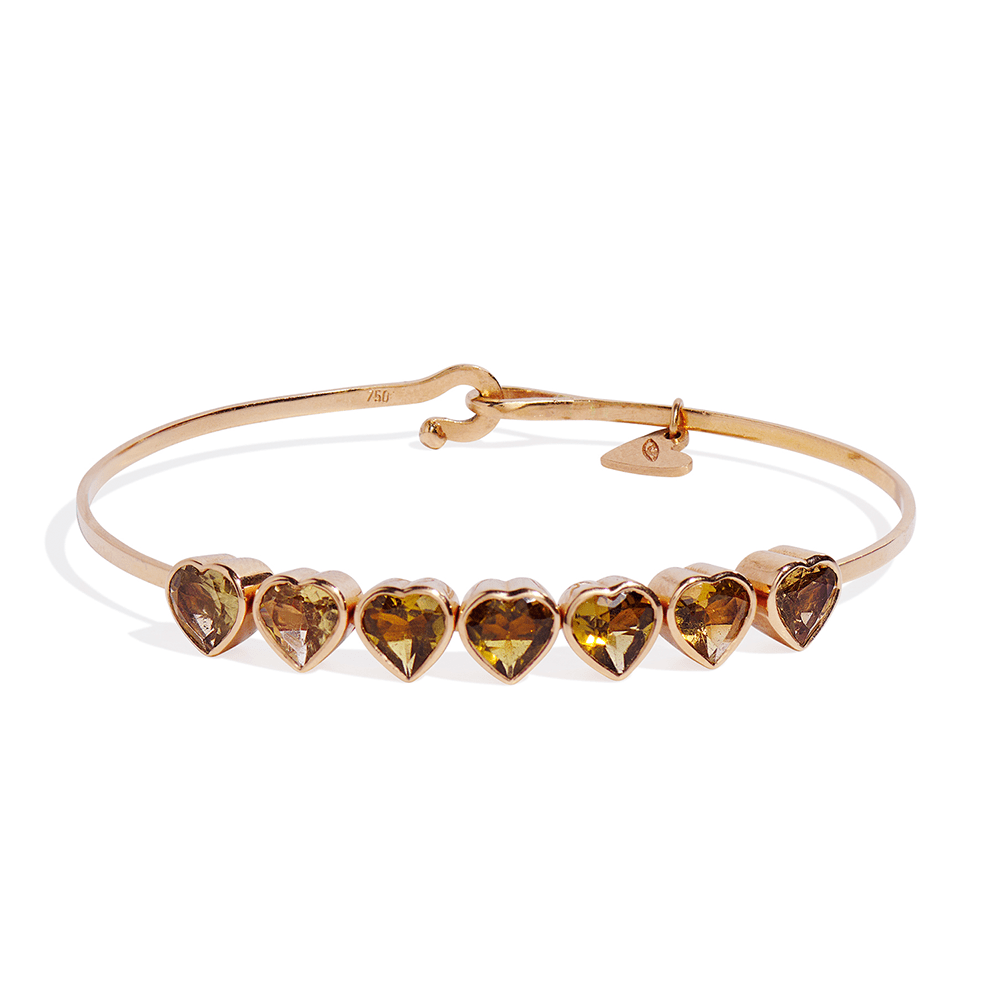 Citrine 7 Heart Bracelet - MUSE Shop