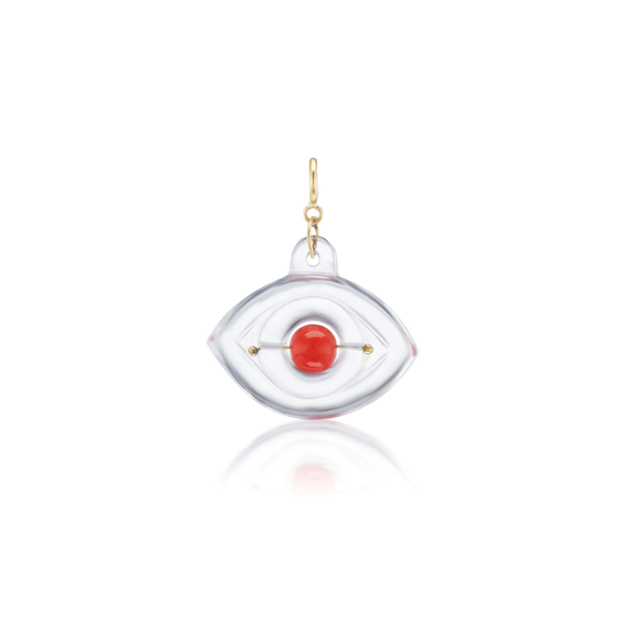 Crystal & Coral Eye Charm - MUSE Shop