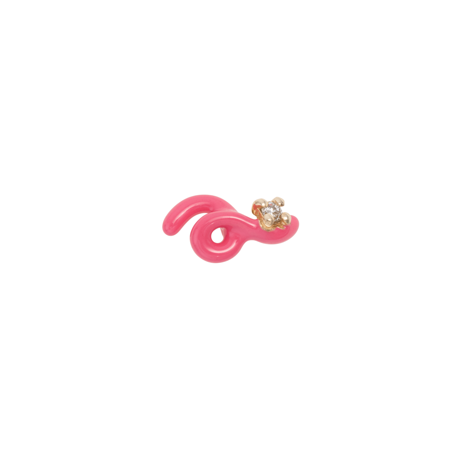 Diamond and Azalea Enamel Mini Loop - MUSE Shop