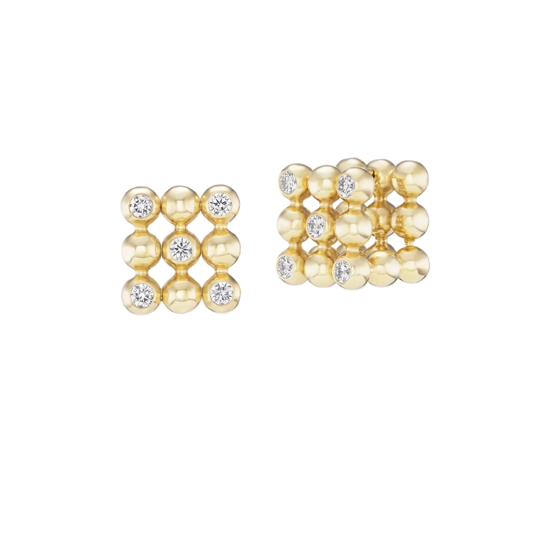 White Diamond All-in Huggies in Yellow Gold