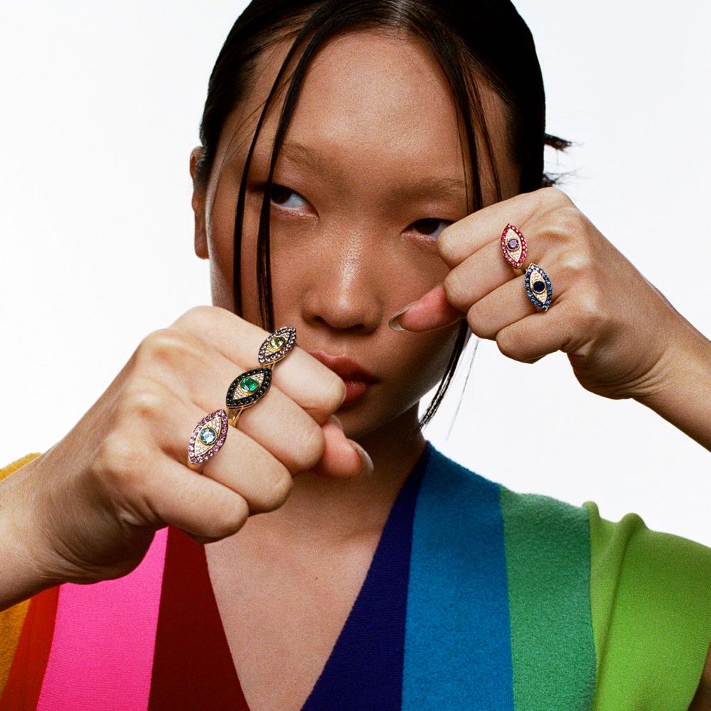 Emerald and Diamond Evil Eye Ring - MUSE Shop