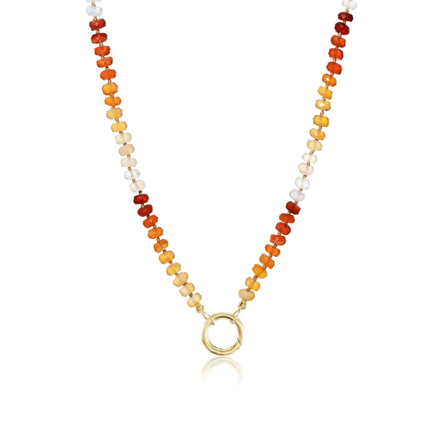 Fire Opal Bead Necklace - MUSE Shop