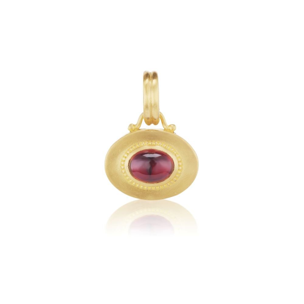 Garnet Granulated Heart Charm - MUSE Shop