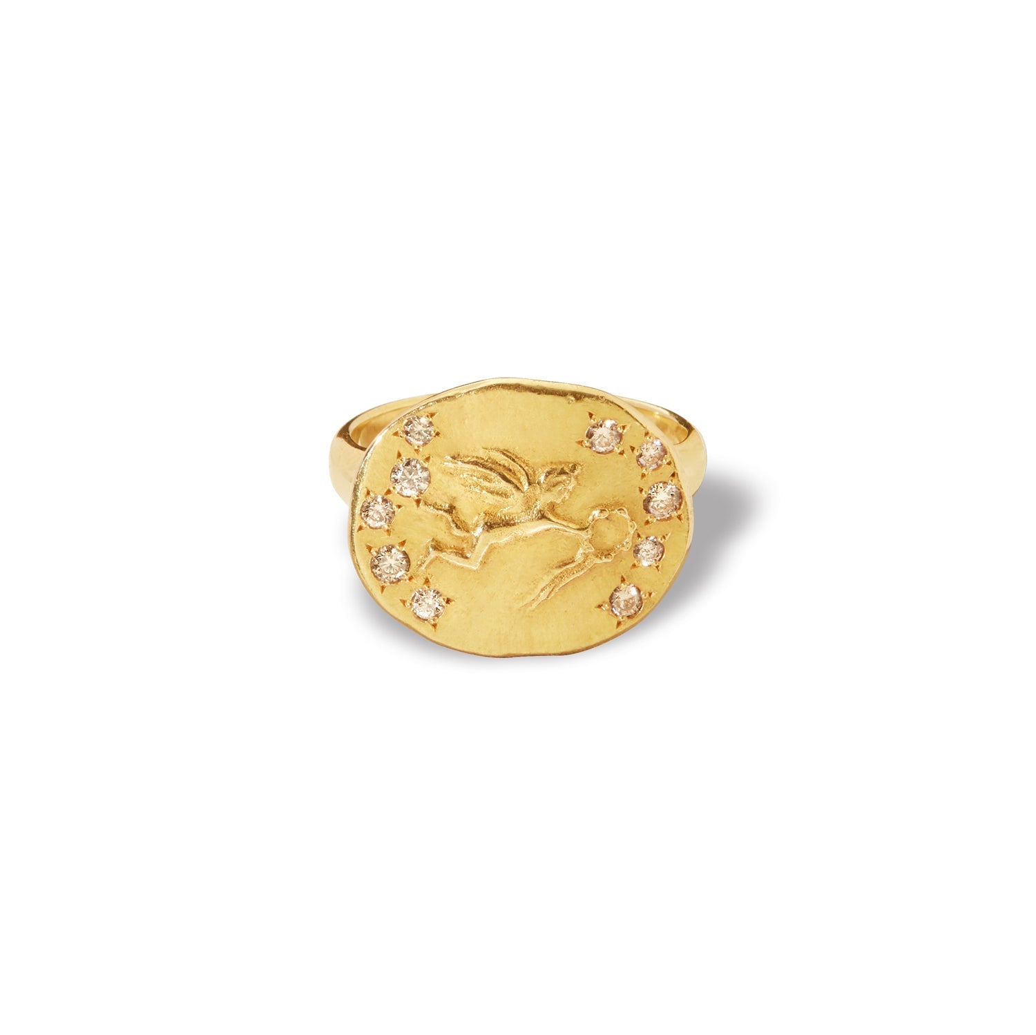 Greek Eros Ring with Champagne Diamonds - MUSE Shop