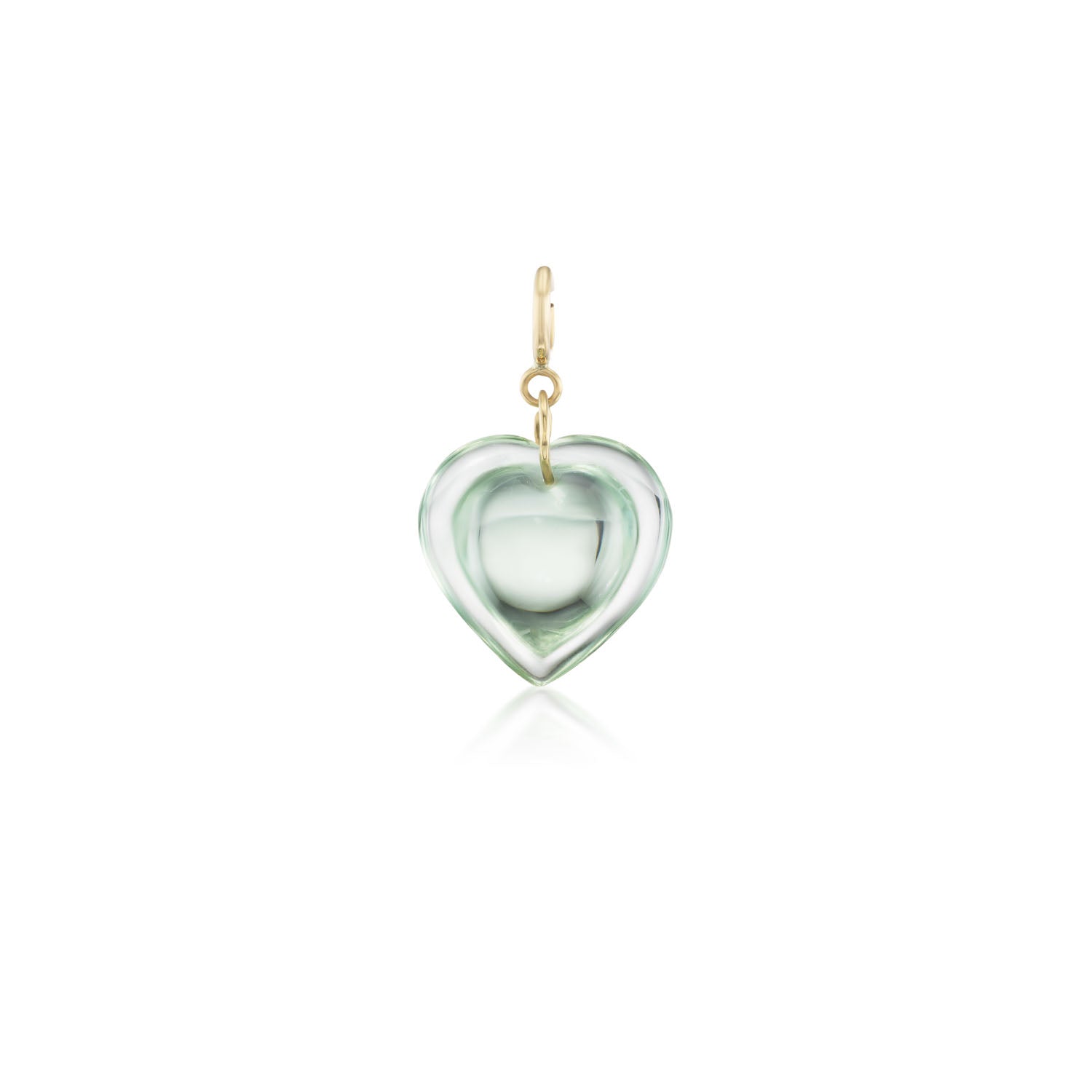 Green Amethyst Cut Heart Charm - MUSE Shop