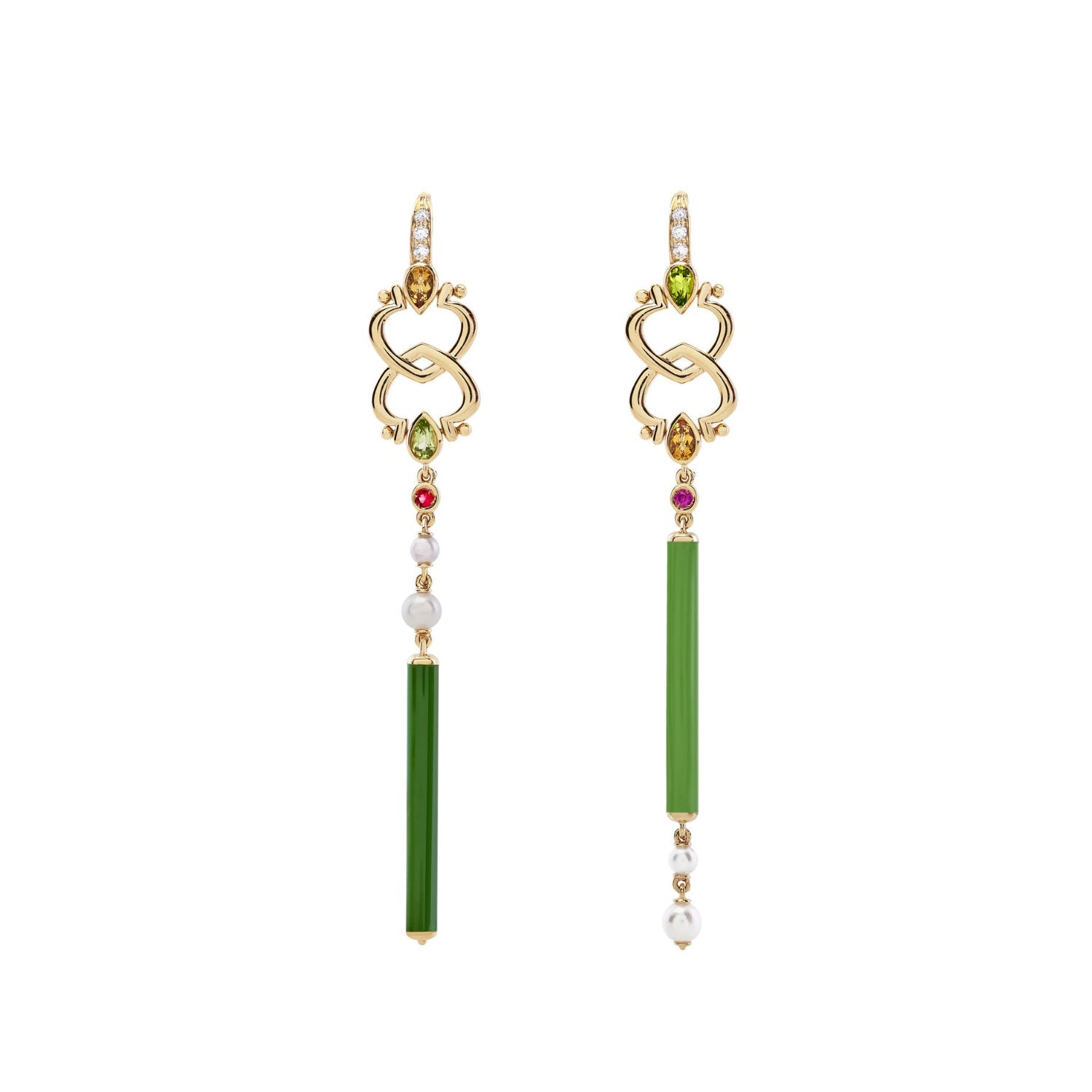 Green Love Handles Heart Strings Earrings - MUSE Shop