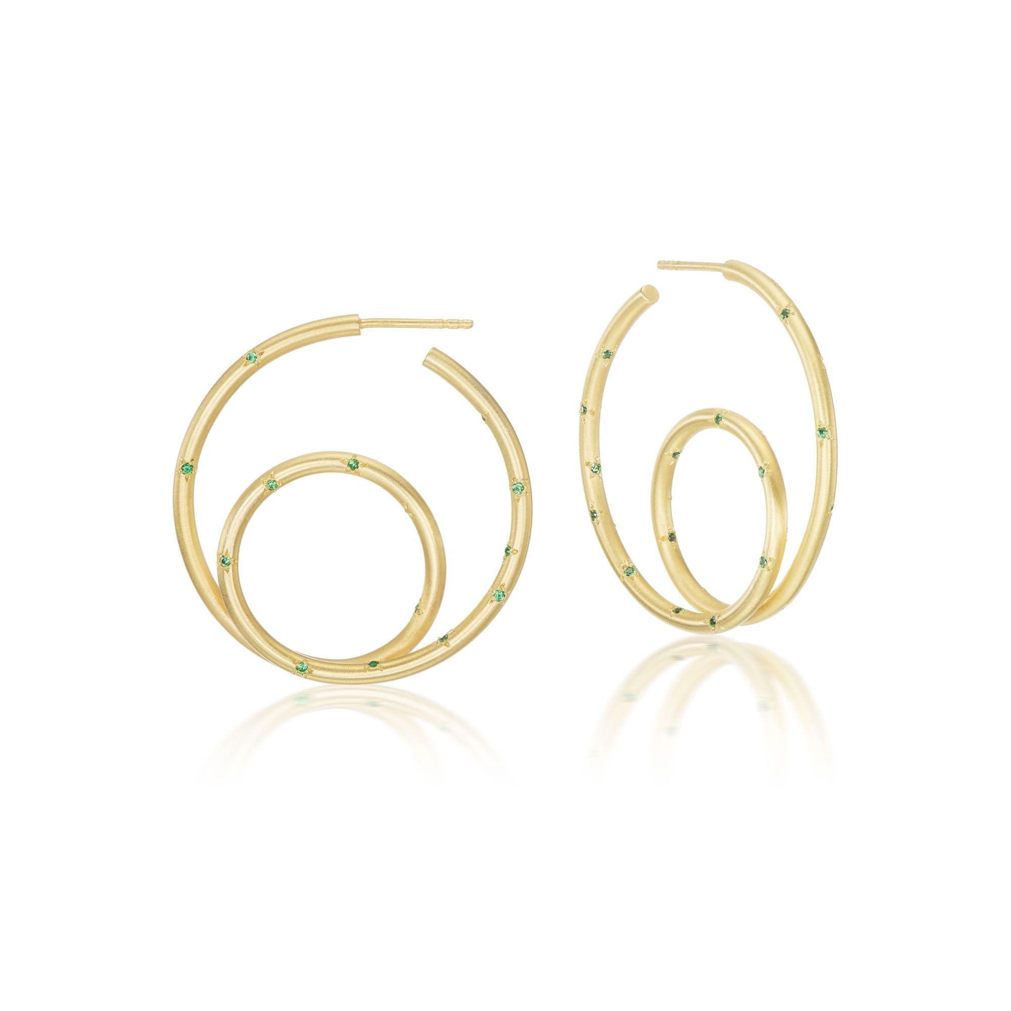 Green Tsavorite Volute Earrings - MUSE Shop