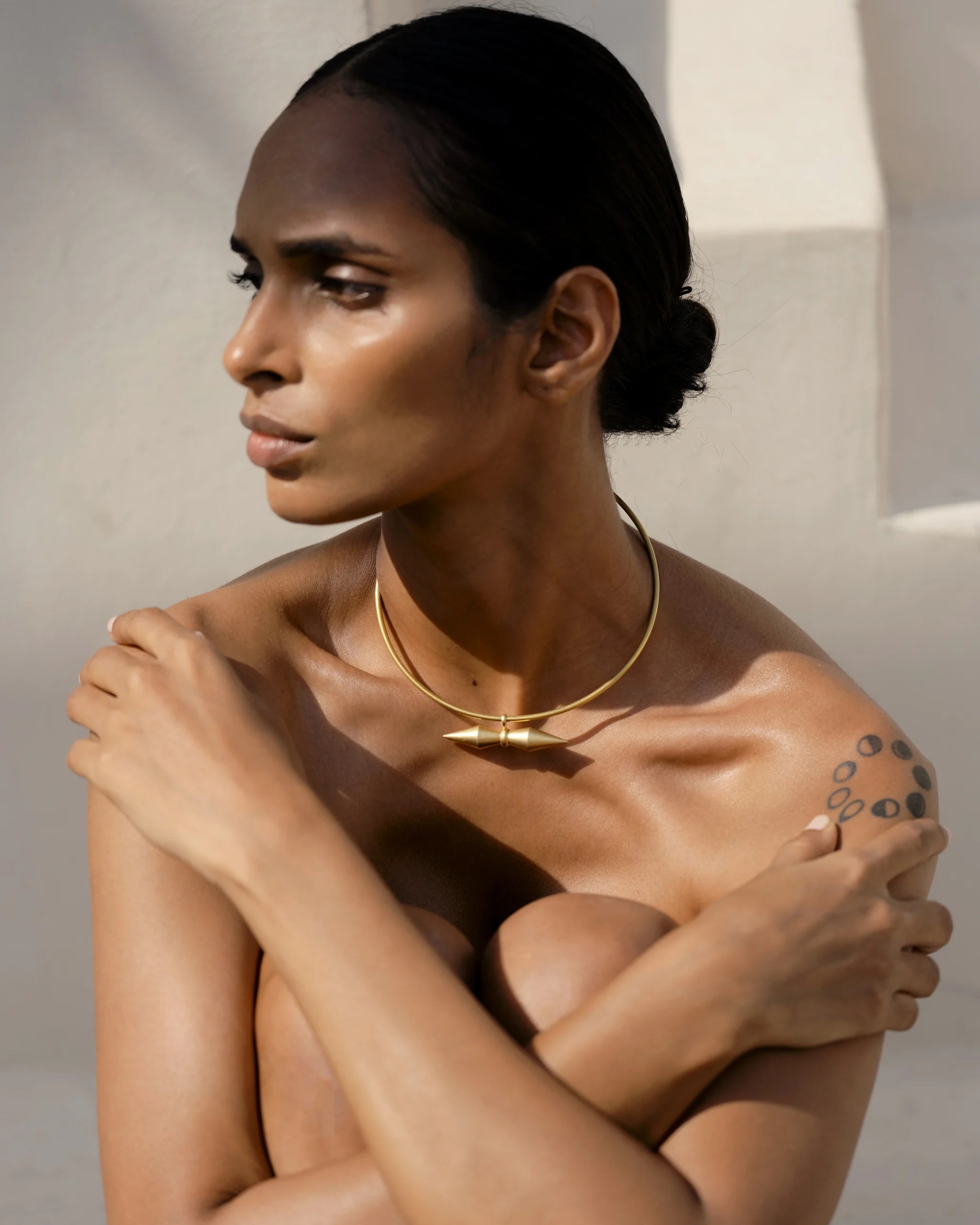 Seed Vessel Pendant in Yellow Gold