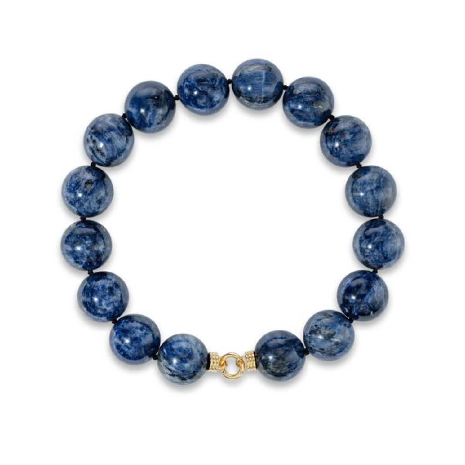 Sodalite Ancla Necklace in Yellow Gold