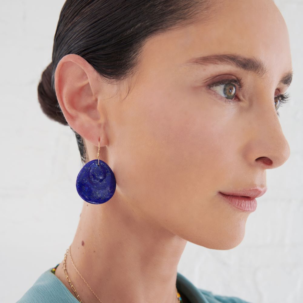 Lapis Peacock Earrings - MUSE Shop