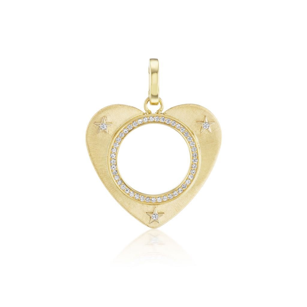 Large Diamond Open Heart Charm - MUSE Shop