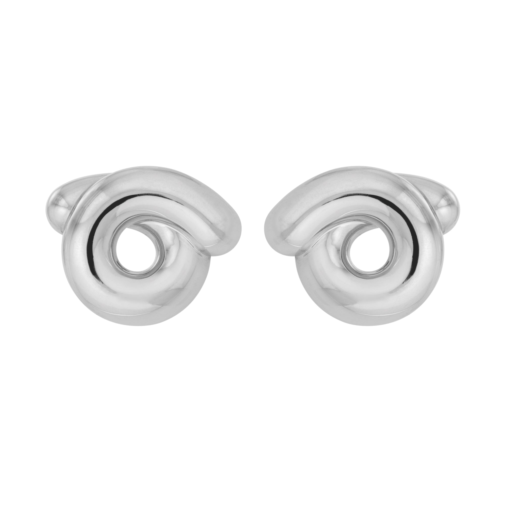 Large White Gold Tarallo Earrings - MUSE Shop