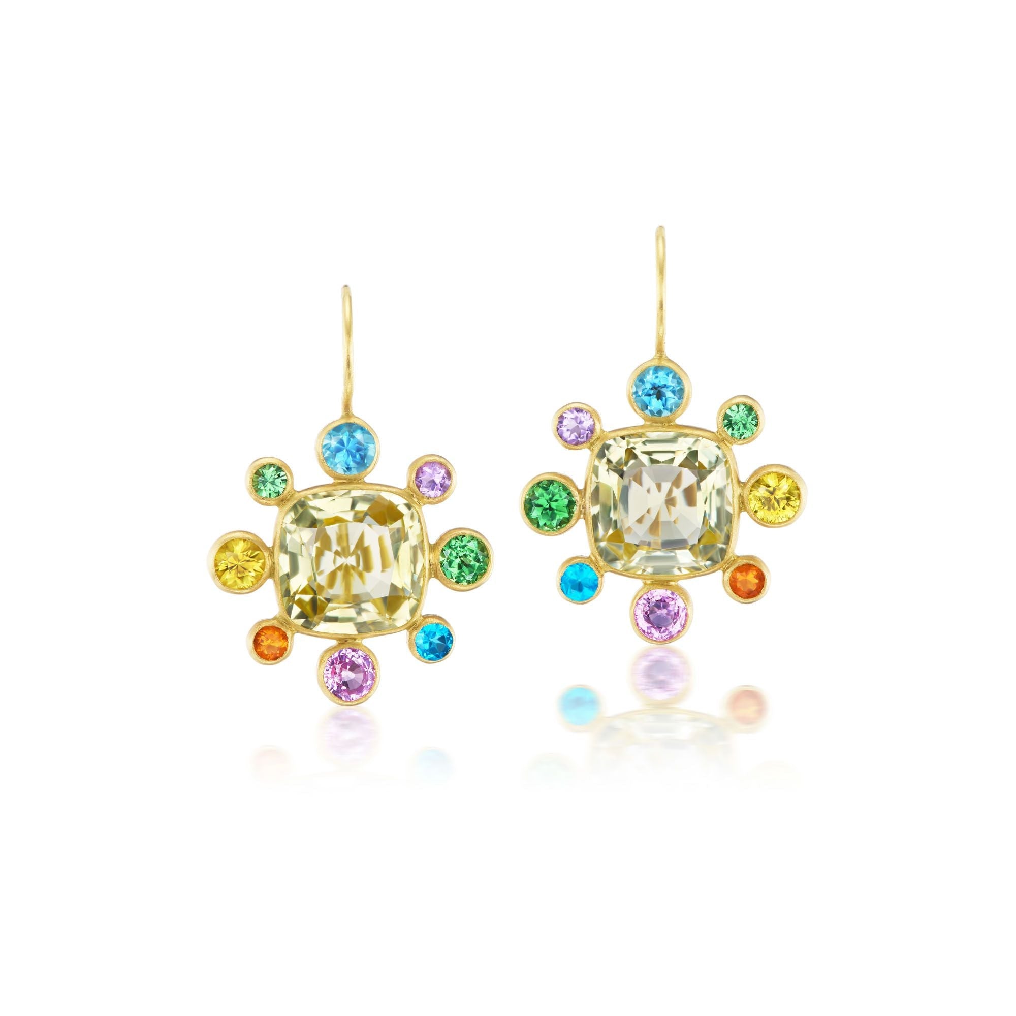 Lemon Quartz Byzantine Earrings - MUSE Shop