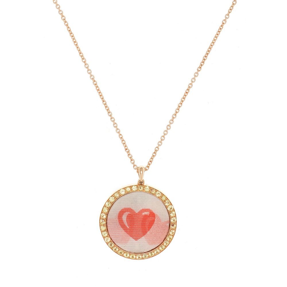 Luxe Be in Love Vintage Lenticular Necklace in Rose Gold - MUSE Shop