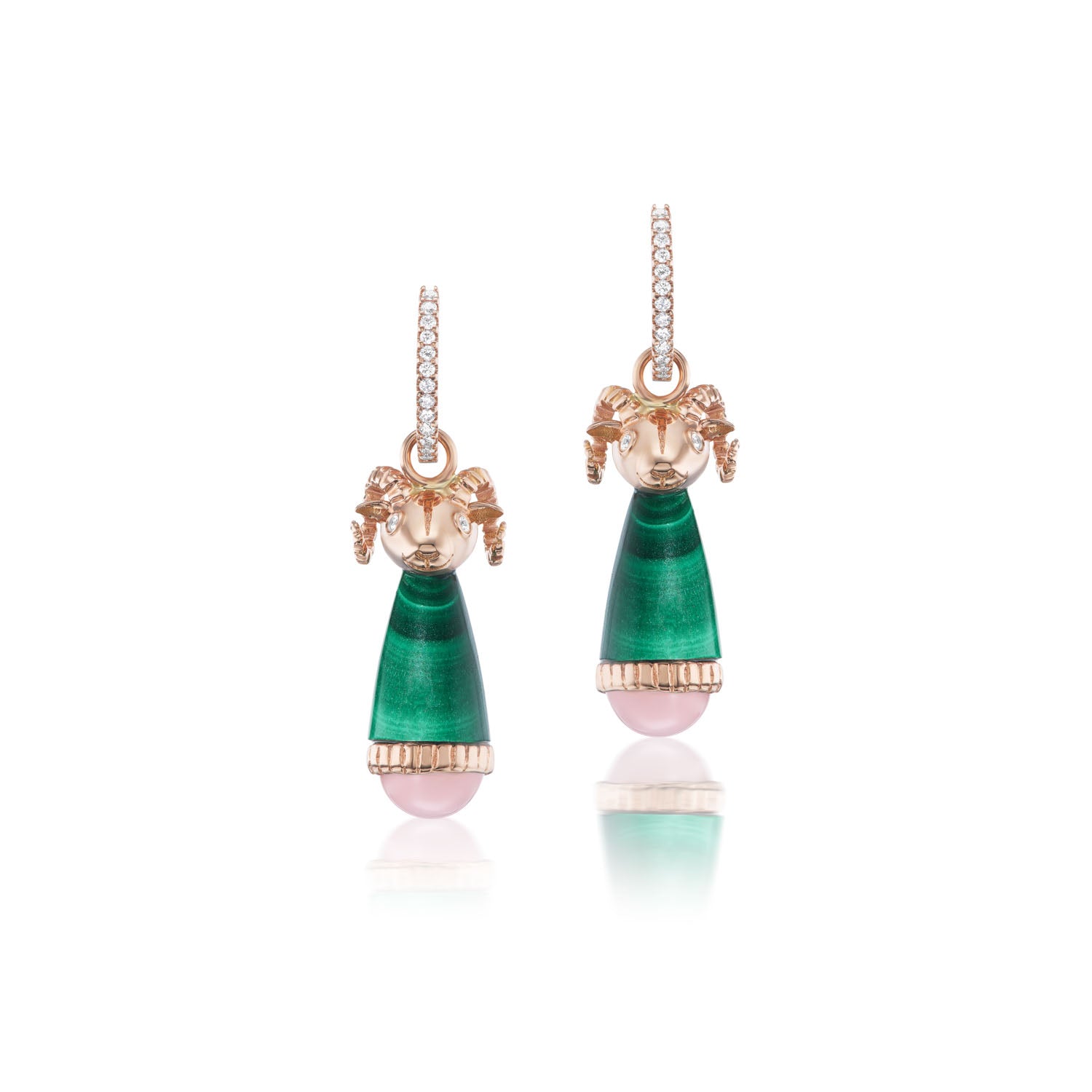 Malachite Tiny Ram Hoops - MUSE Shop