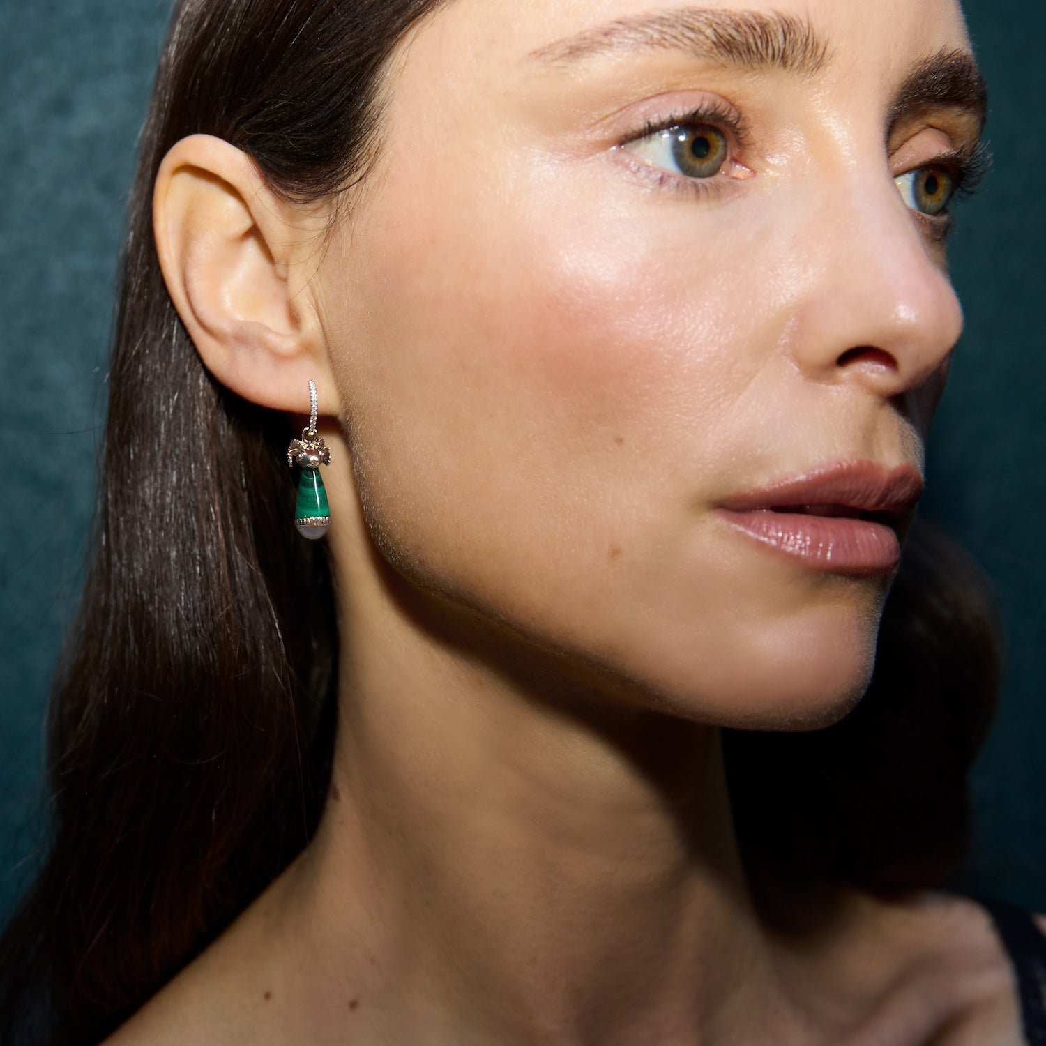 Malachite Tiny Ram Hoops - MUSE Shop