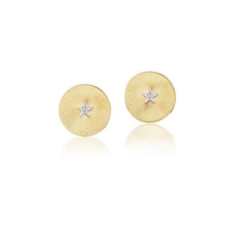 Ora Gold Round Earrings With Star - MUSE Shop