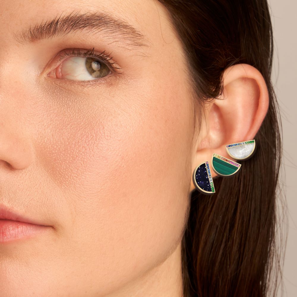 Ora Rainbow Air Half an Hour Mini Sapphire Earrings - MUSE Shop