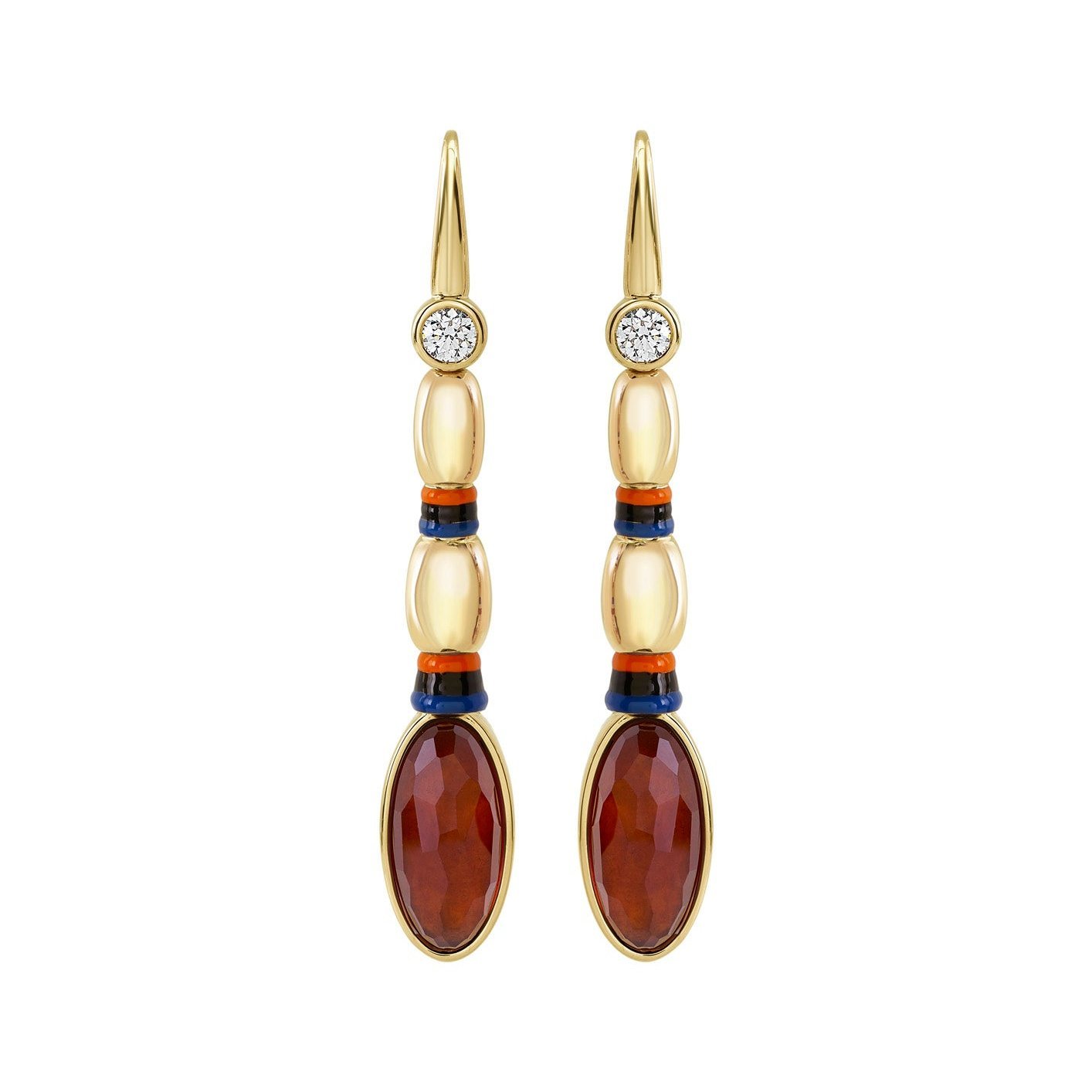 Orange & Blue Long Earrings - MUSE Shop