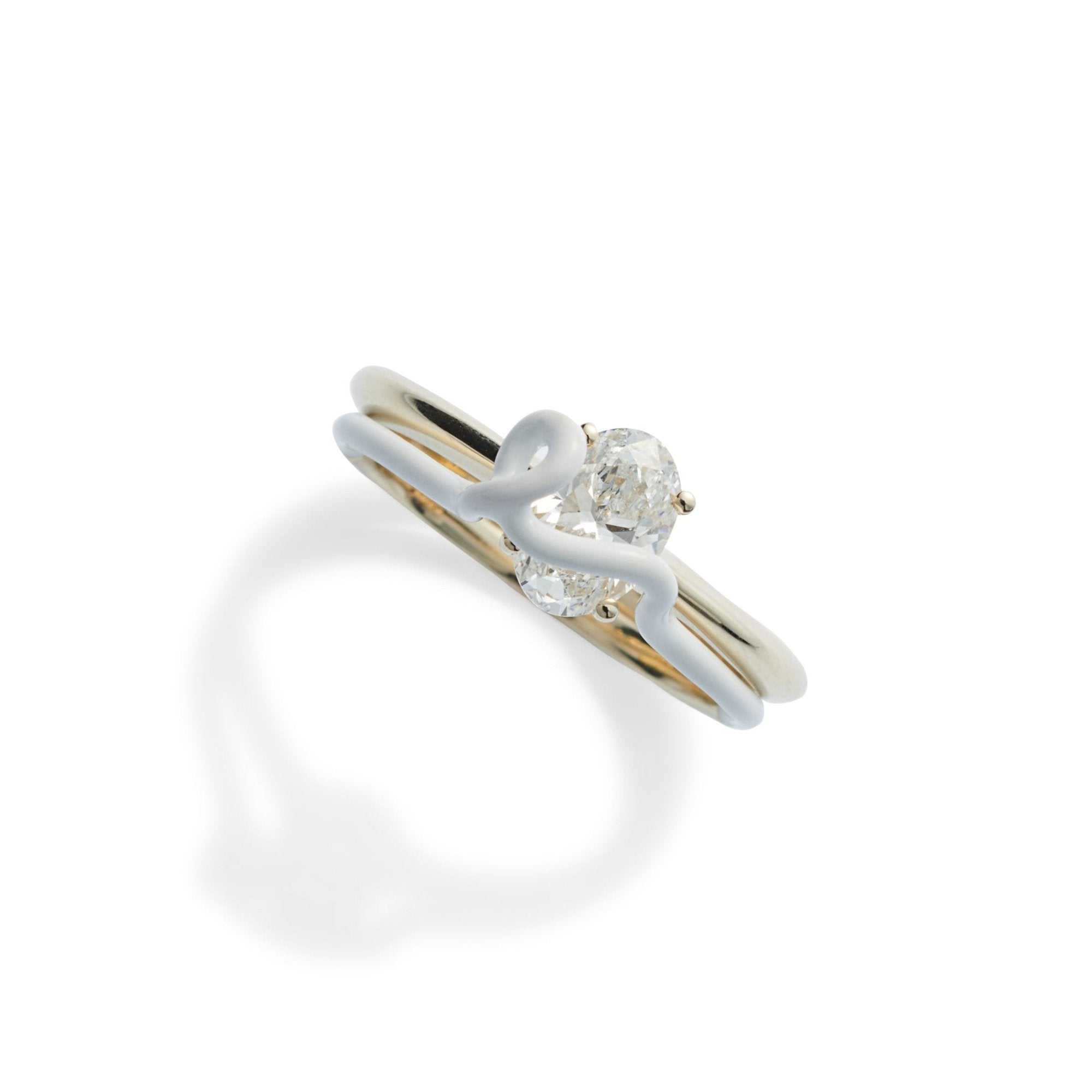 Oval Diamond 2 - Piece Vine Ring - MUSE Shop
