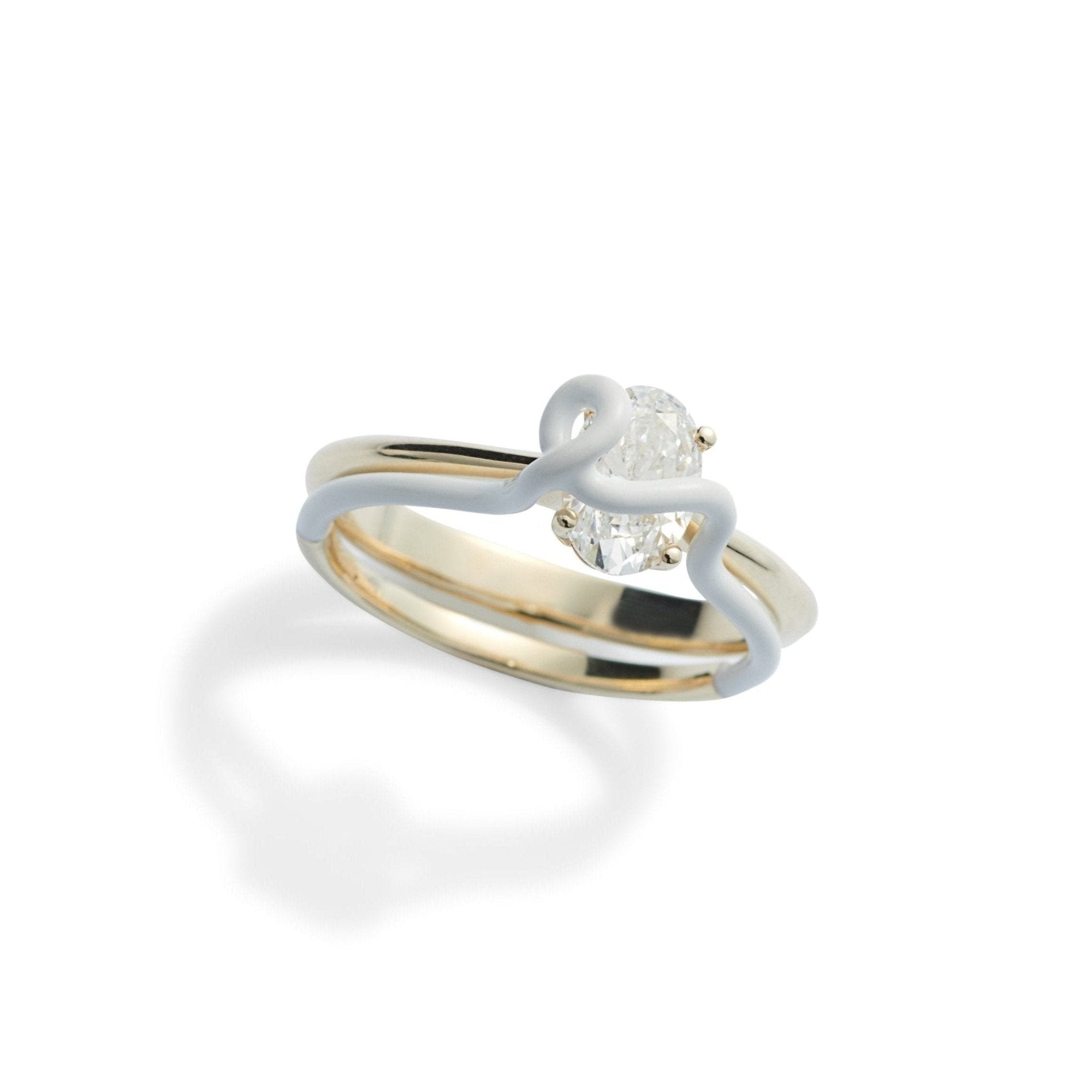 Oval Diamond 2 - Piece Vine Ring - MUSE Shop