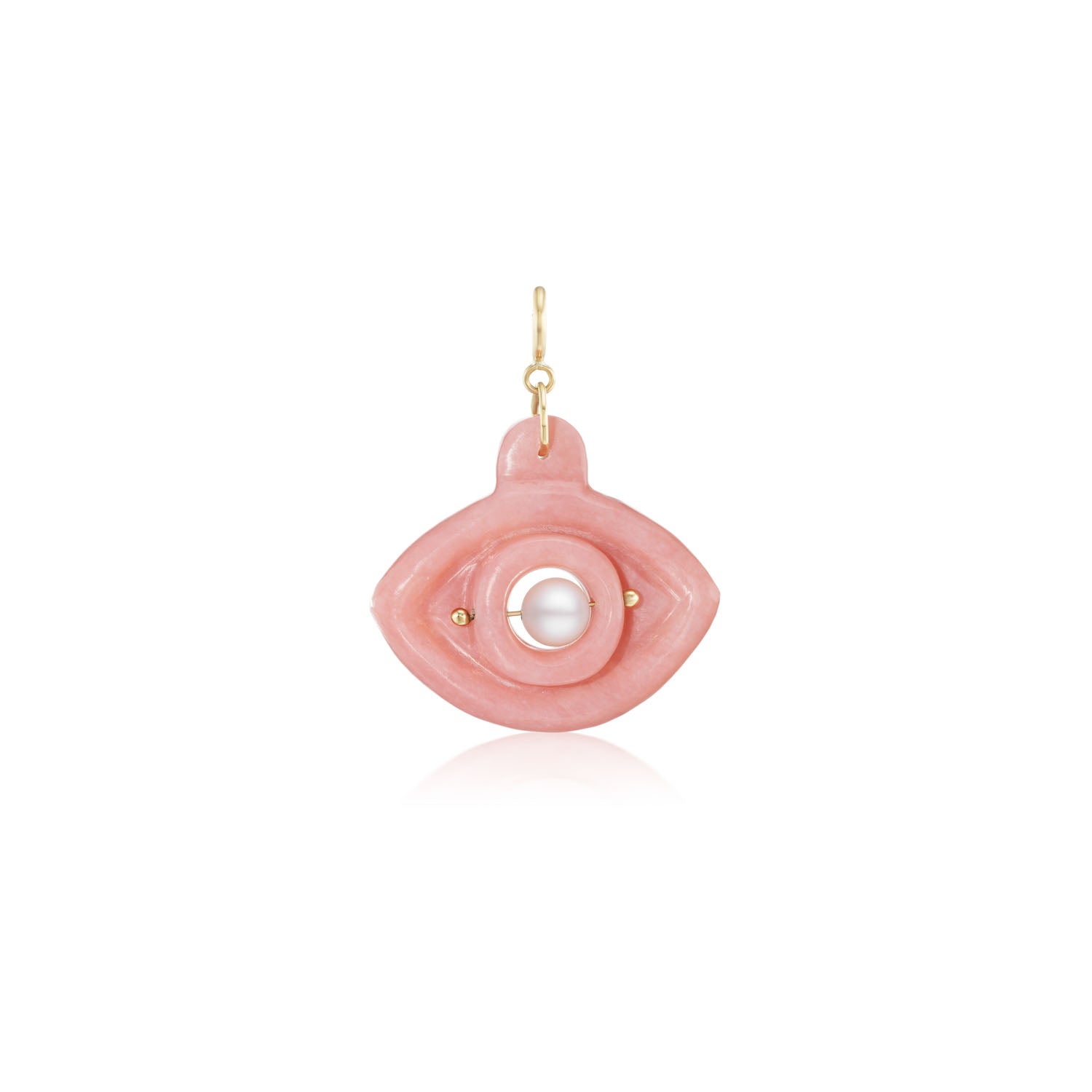 Pink Opal & White Pearl Eye Charm - MUSE Shop