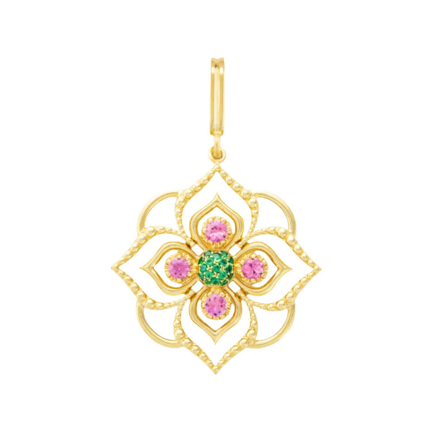 Pink Sapphire & Tsavorite Giardino Green Fields Charm - MUSE Shop