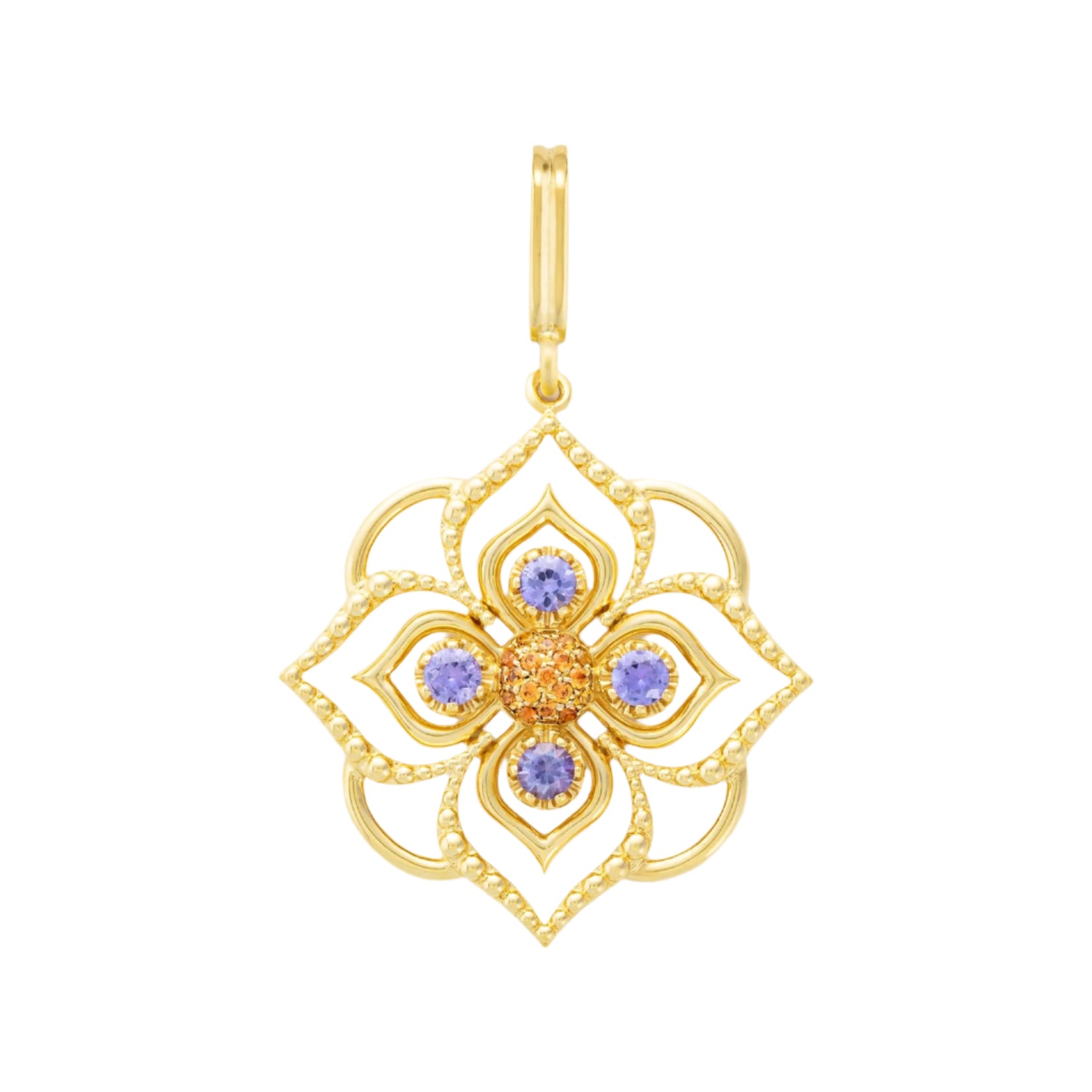 Purple Sapphire & Spessartite Garnet Giardino Orange Blossom Charm - MUSE Shop
