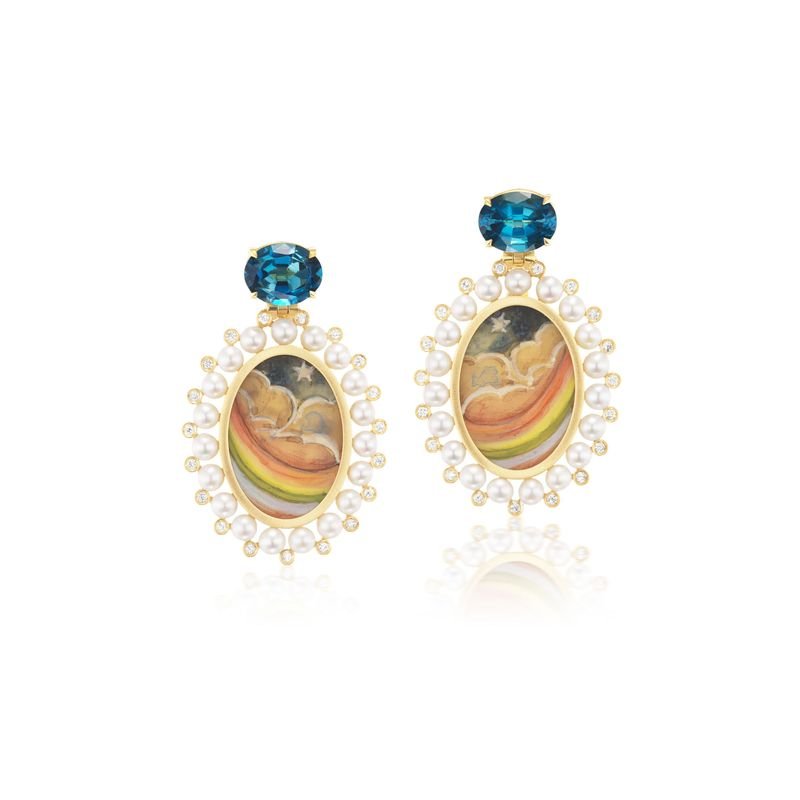 Rainbow Miniature Painting Earrings - MUSE Shop