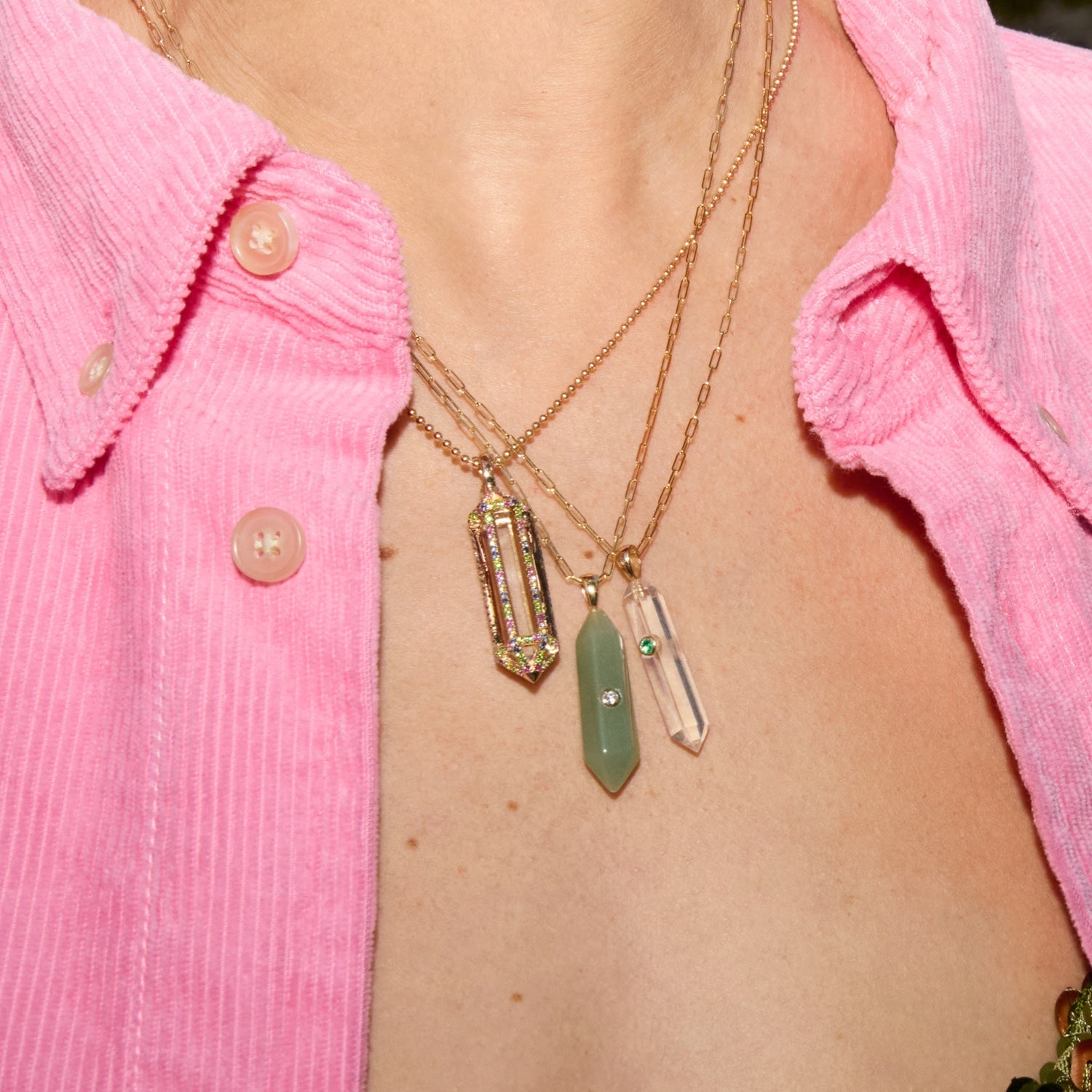 Rainbow Sapphire Power Crystal Mini Cage Pendant - MUSE Shop