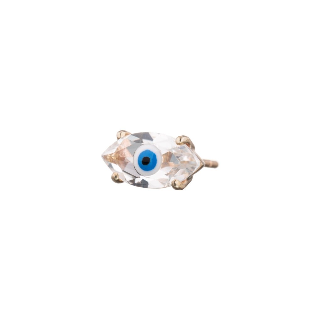 Rock Crystal Big Eye Stud - MUSE Shop