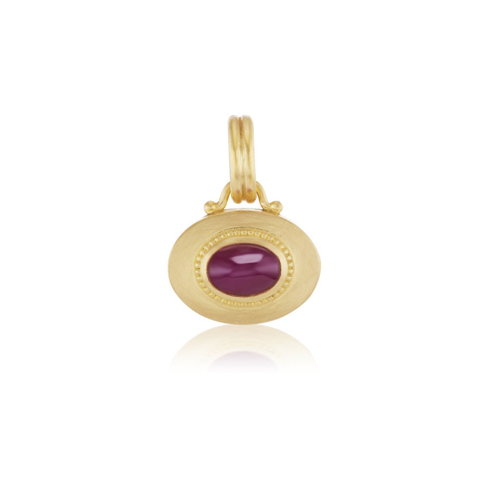 Ruby Granulated Heart Charm - MUSE Shop