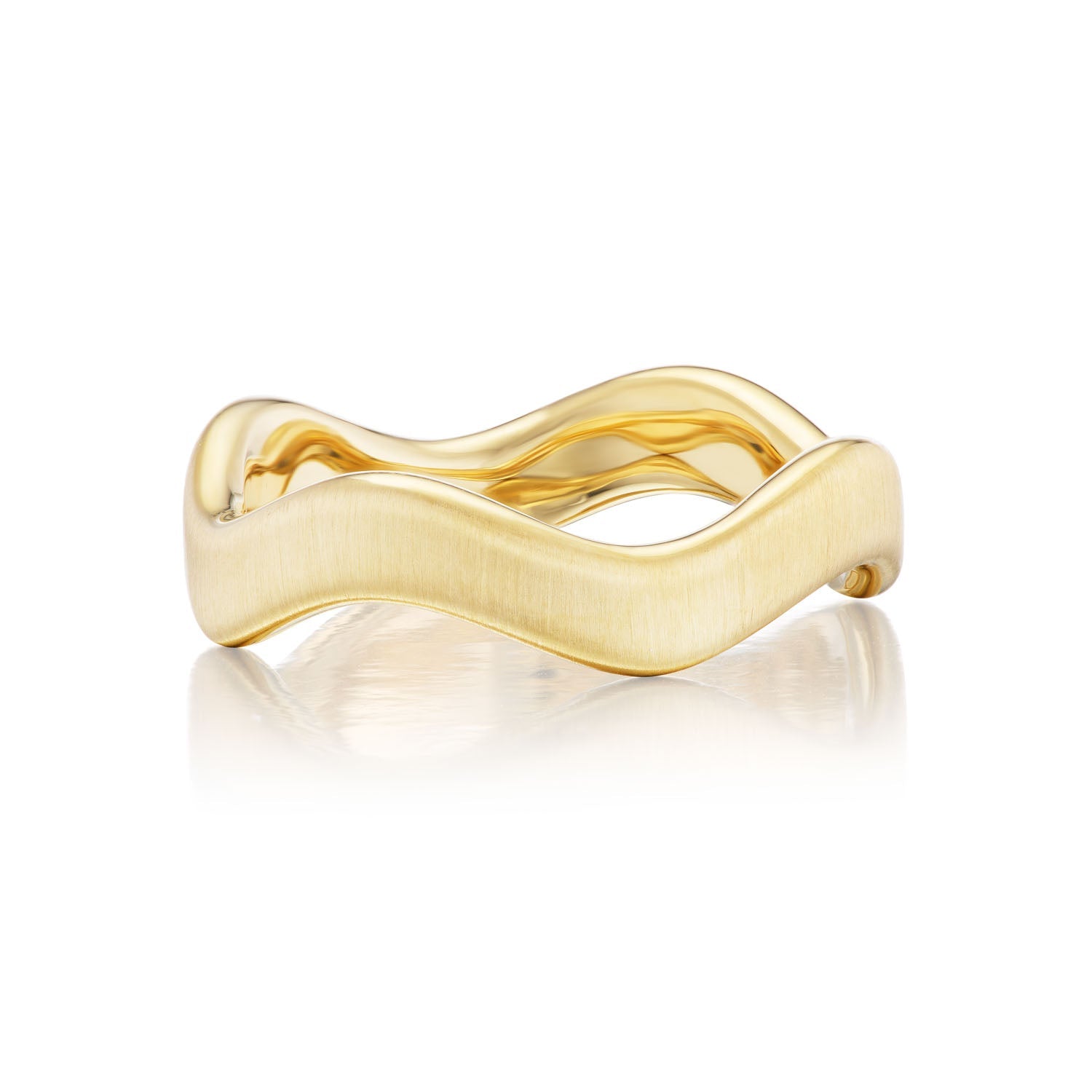 Satin Gold Thick Curve Ring - MUSE Shop