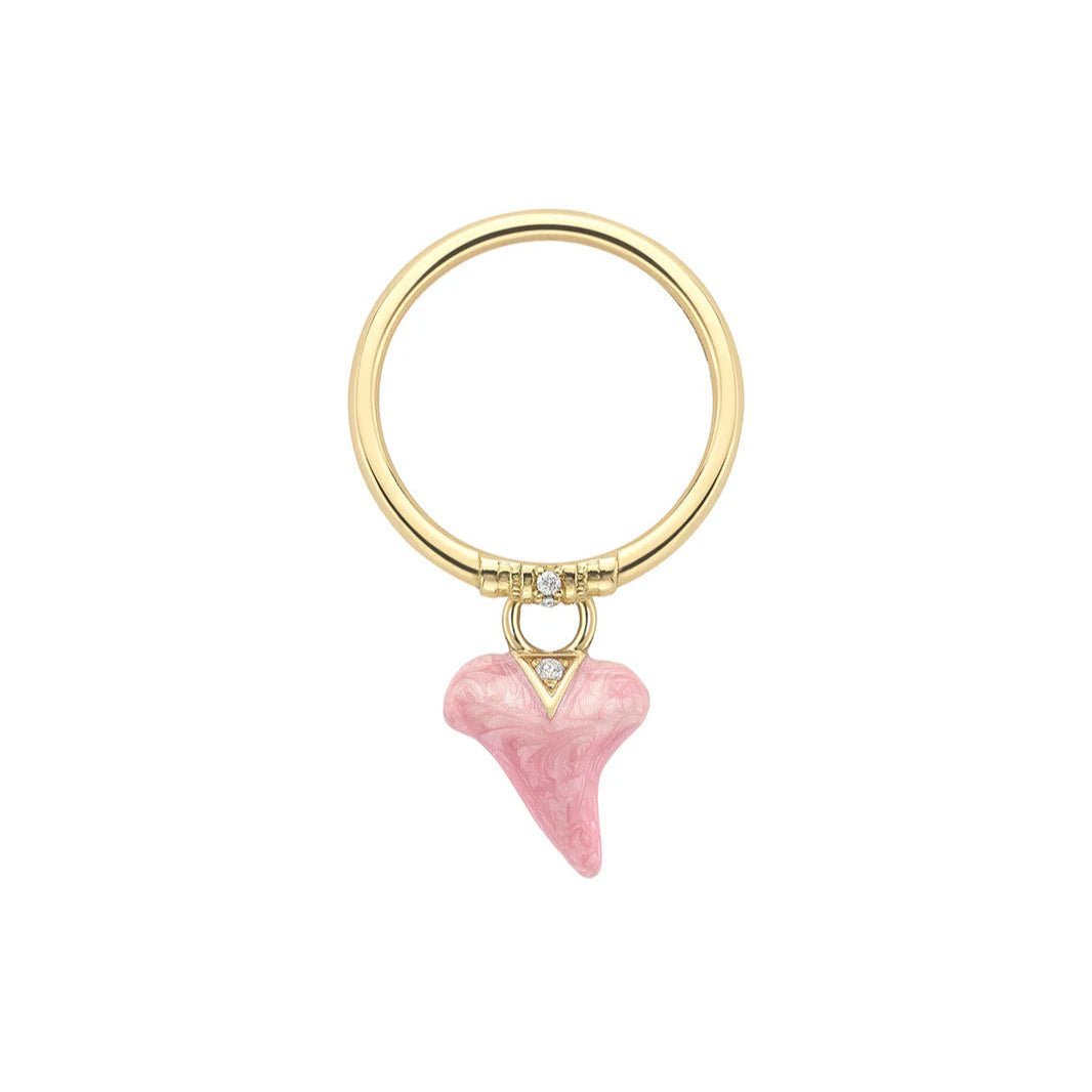 Sharkie Rose Enamel Charm Ring - MUSE Shop