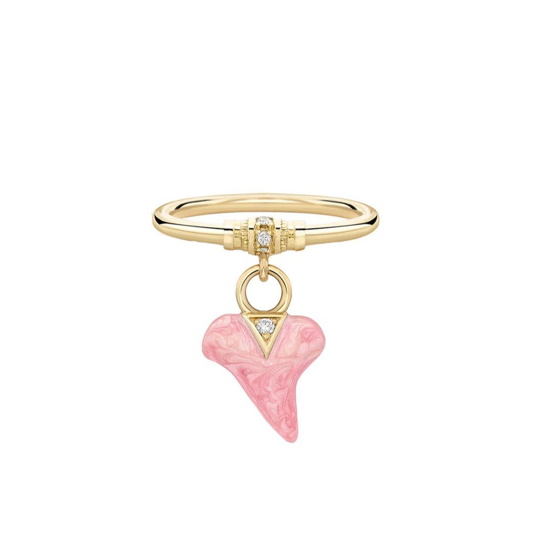 Sharkie Rose Enamel Charm Ring - MUSE Shop