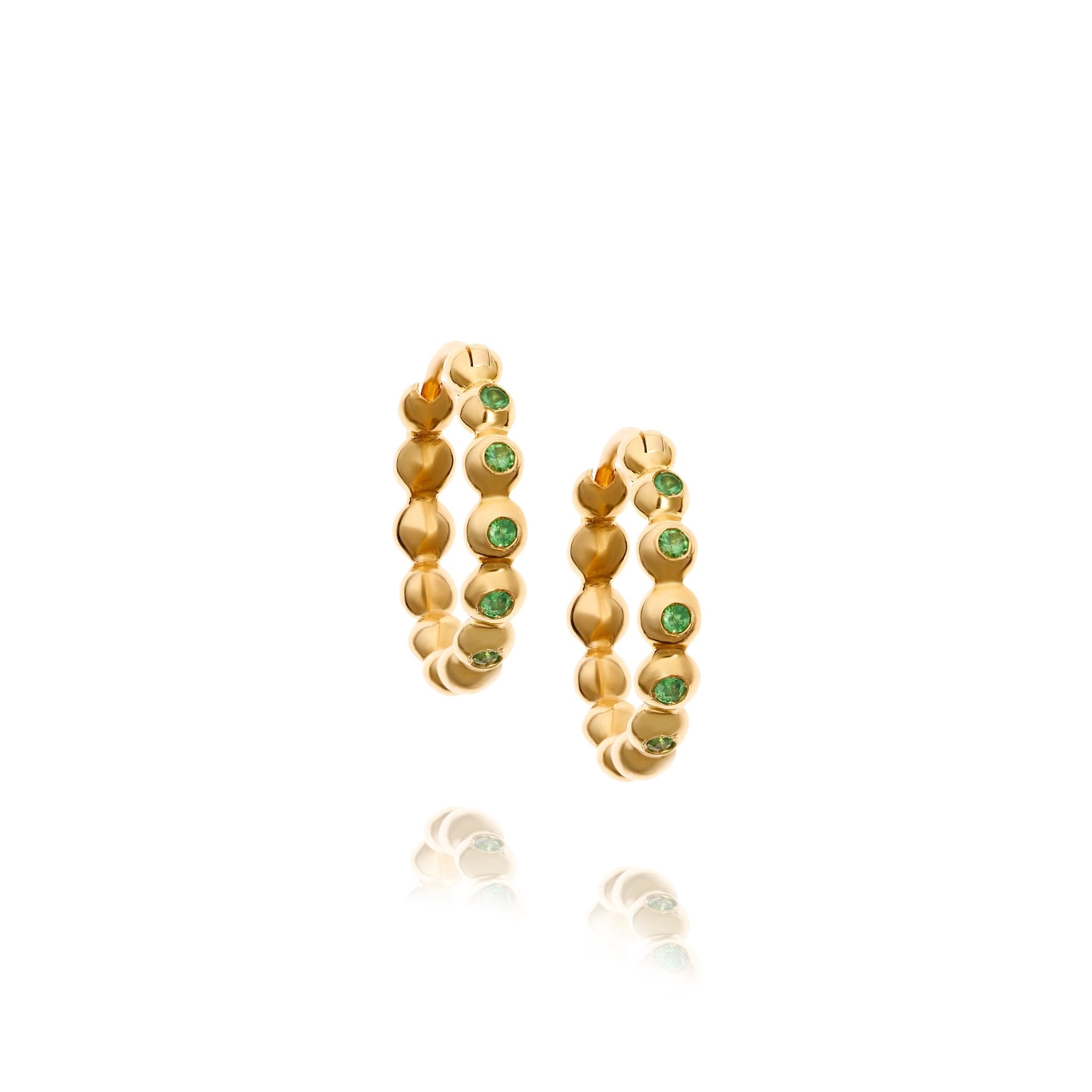 Small Demetra Tsavorite Hoops - MUSE Shop